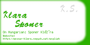 klara sponer business card